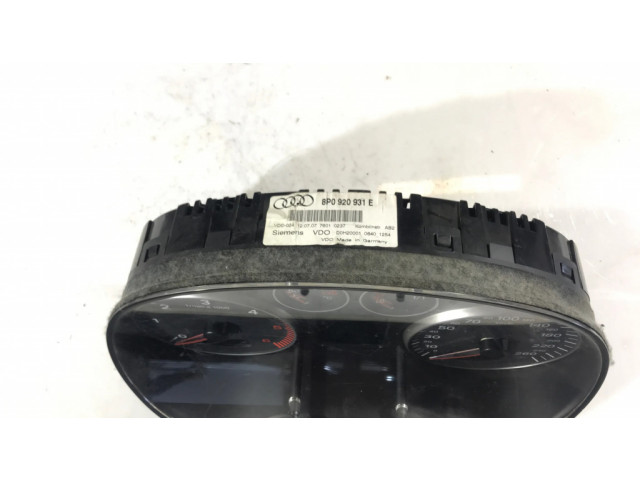 Přístrojová deska  Audi A3 S3 8P 2005 8P0920931E, 81071521  