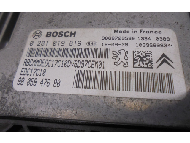 Řídící jednotka 9805947680, 0281019819   Citroen C-Elysée 2012