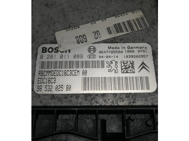 Vstřikovací čerpadlo 9653202580, 0281011089   Peugeot 206    DV4TD(8HX) 