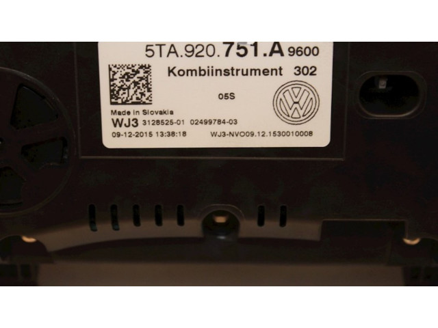 Панель приборов 5TA920751A, 5TA920751A   Volkswagen Cross Touran II       