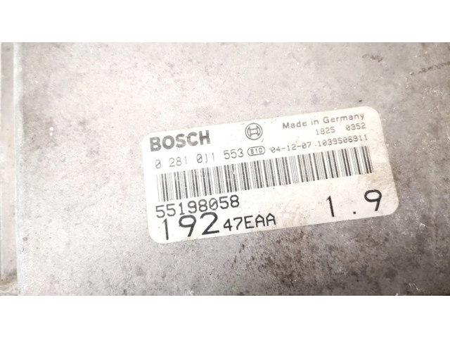 Блок управления двигателя 0281011553, 55198058   Fiat Stilo