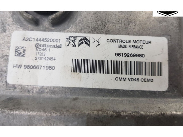 Řídící jednotka 9819269980, 9819269980   Opel Crossland X 2018