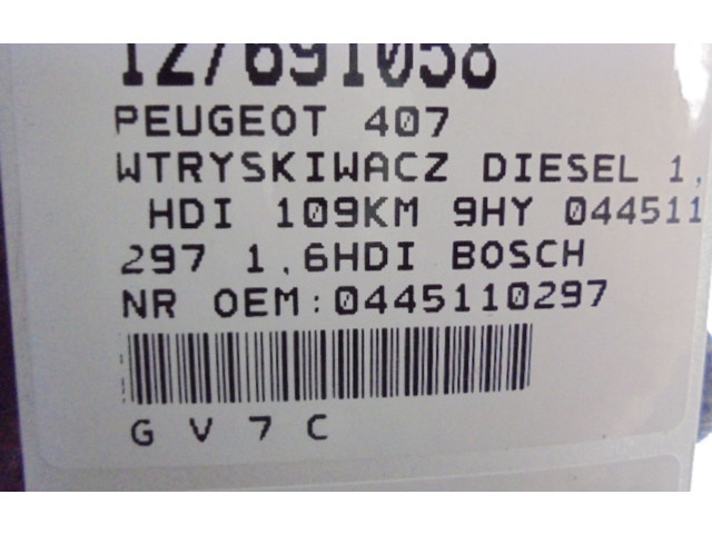 Vstřikovač 0445110297, 0445110297   Peugeot 407    9 