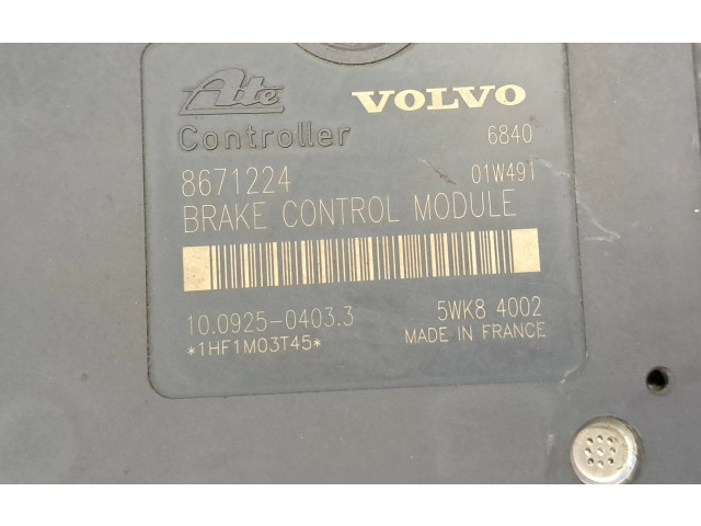 Jednotka ABS 08671223, 8671223   Volvo S80 2002