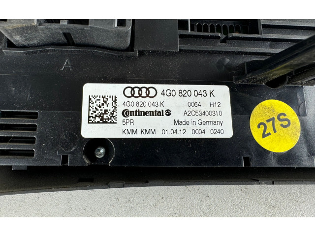 Блок управления климат-контролем 4G0820043K   Audi A6 S6 C7 4G