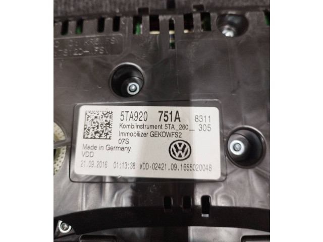 Панель приборов 5TA920751A, 5TA260305   Volkswagen Touran III       