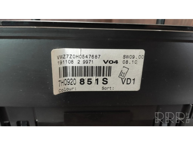 Přístrojová deska  Volkswagen Transporter - Caravelle T5 2009 7H0920851S  