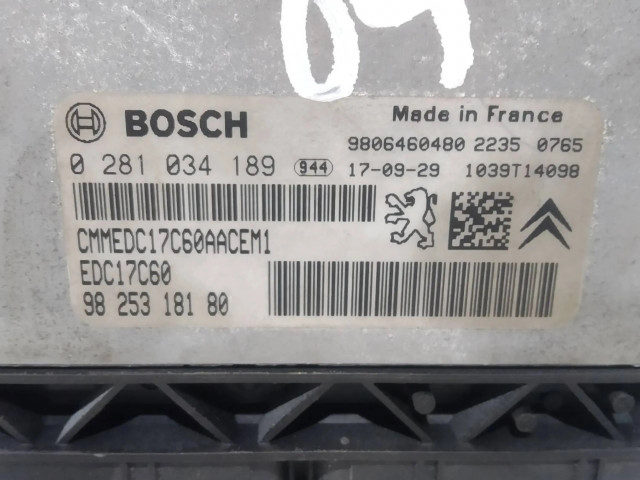 Блок управления двигателя 9825318180   Citroen Berlingo