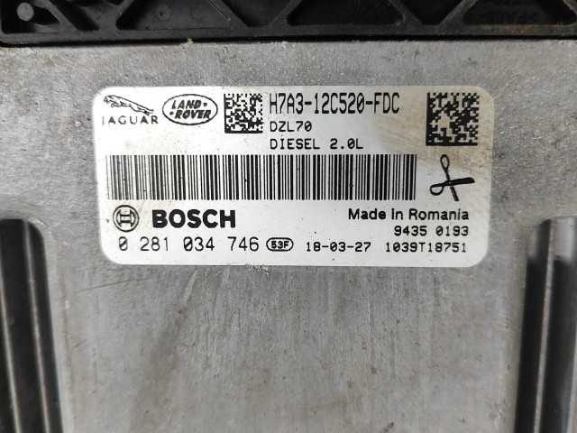 Řídící jednotka H7A312C520FDC, 0281034746   Land Rover Range Rover Velar 2018