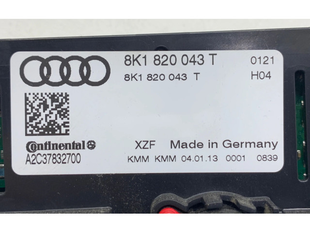 Блок управления климат-контролем 8K1820043T, A2C37832700   Audi S5