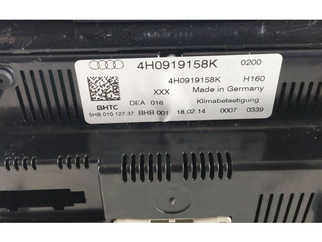Блок управления климат-контролем 4H0919158K, 5HB01012737   Audi A8 S8 D4 4H