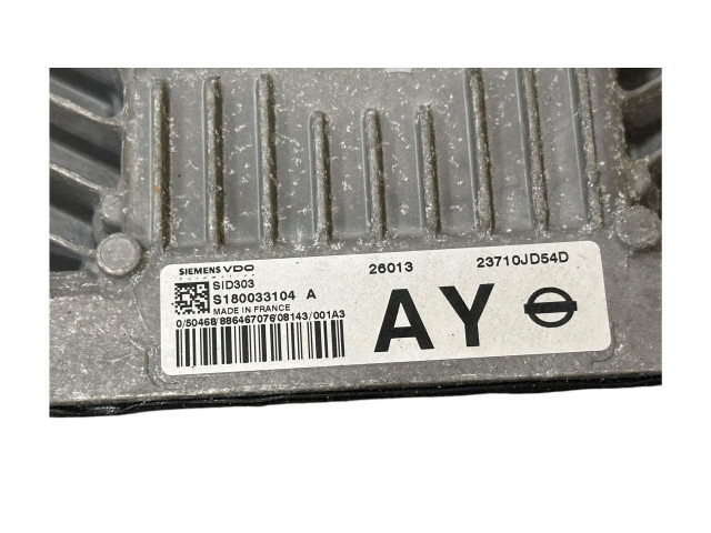 Řídící jednotka 23710JD54D, S180033104A   Nissan Qashqai 2008