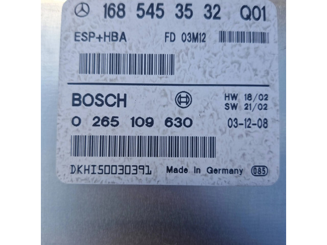 Řídící jednotka 1685453532, 0265109630   Mercedes-Benz A W168 2003