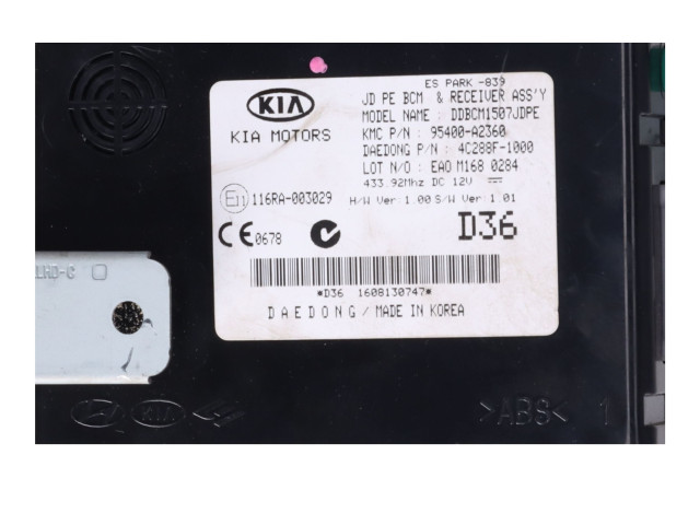 Pojistková skříňka Řídící jednotka BSM 95400-A2360   KIA Ceed 2017