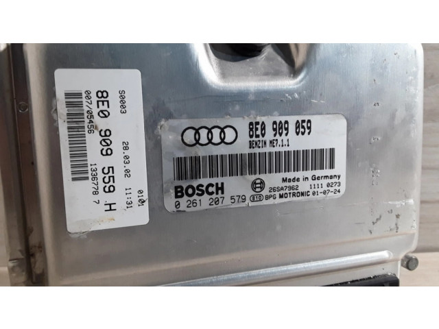 Блок управления двигателя 0261207579, 8E0909059   Audi A4 S4 B6 8E 8H