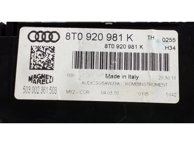 Přístrojová deska  Audi A5 8T 8F 2010 8T0920981K  