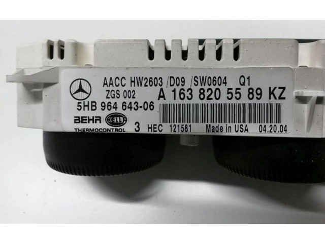 Блок управления климат-контролем A1638205589KZ, A1638205589KZ   Mercedes-Benz ML W163