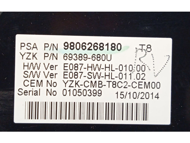 Přístrojová deska  Peugeot 5008 2014 9806268180, 9804898580  