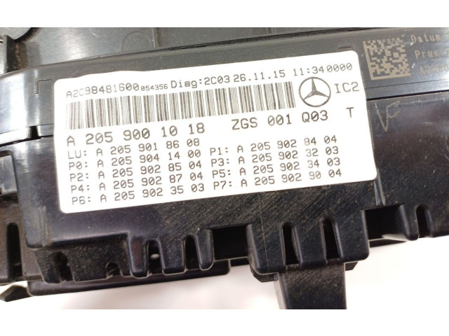 Přístrojová deska  Mercedes-Benz C W205 2016 A2059001018  