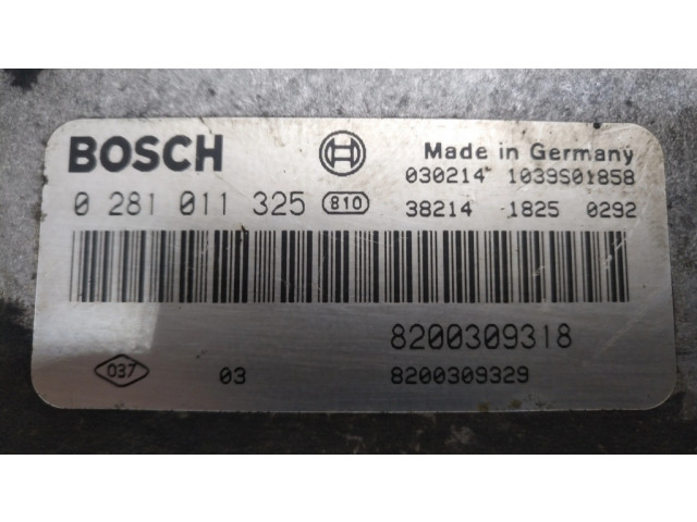 Řídící jednotka 0281011325, 8200309318   Renault Laguna II 2003