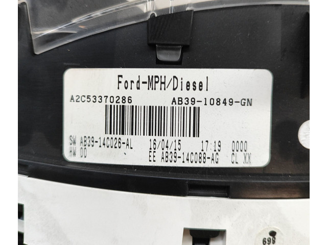 Přístrojová deska  Ford Ranger 2015 AB3910849GN, A2C53370286  