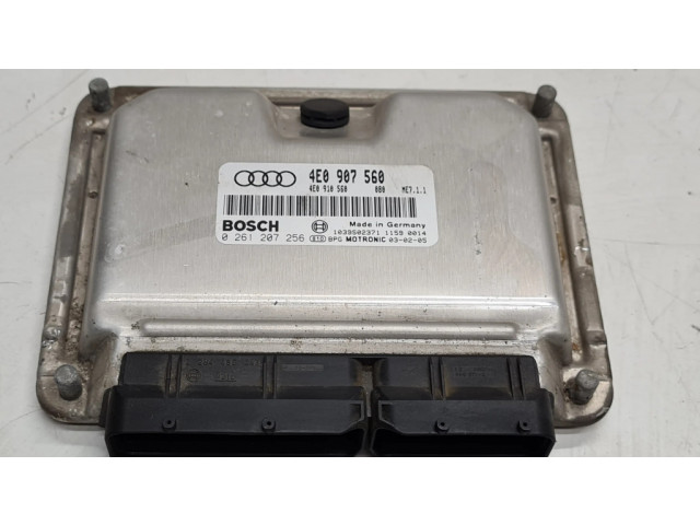 Блок управления двигателя 4E0907560, 0261207256   Audi A8 S8 D3 4E