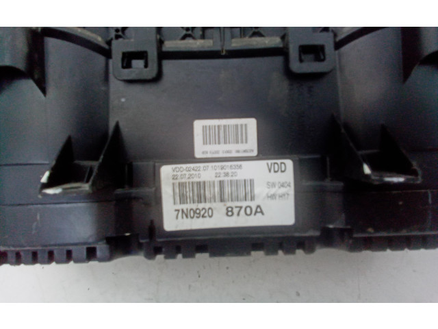 Přístrojová deska  Volkswagen Sharan 2010 7n0920870a, 7N0920870A  