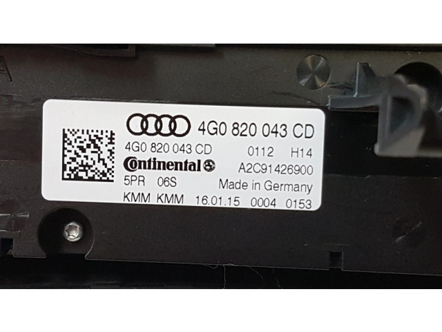 Блок управления климат-контролем 4G0820043CD, A2C91426900   Audi A6 S6 C7 4G