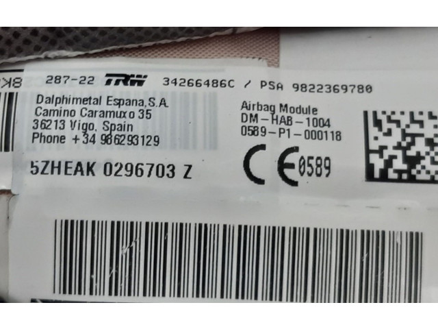Боковая подушка безопасности 9822369780, 9822369780   Citroen C5 Aircross