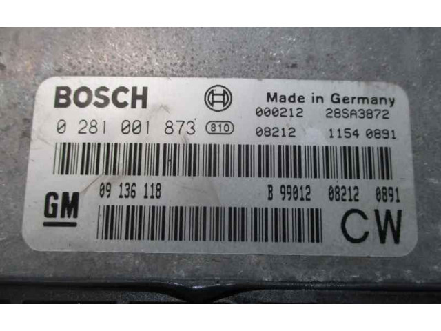 Řídící jednotka 09136118, 0281001873   Opel Vectra B 2000