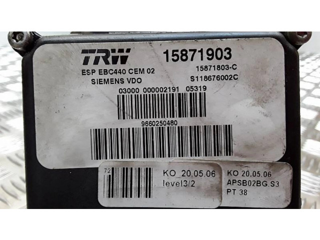 Jednotka ABS 15871903, 9660250480   Citroen C6 2006