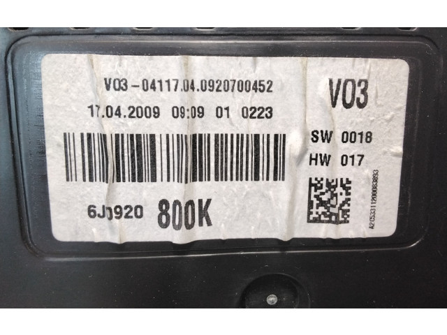 Přístrojová deska  Seat Ibiza IV (6J,6P) 2010 6J0920800K, V0304117040920  