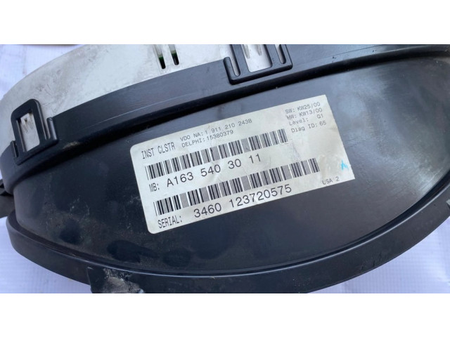 Přístrojová deska  Mercedes-Benz ML W163 2003 3329130030, A1635403011  