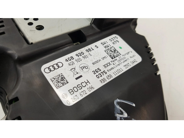 Přístrojová deska  Audi A6 C7 2011 4G8920981S, 0263672096  
