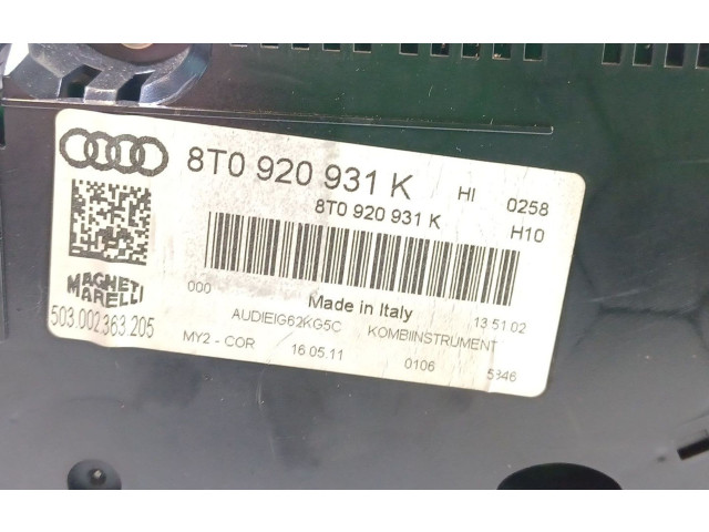 Přístrojová deska  Audi A5 Sportback 8TA 2011 8T0920931K, 503002363205  