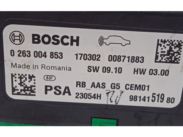 Řídící jednotka 9814151980, 0263004853   Peugeot 2008 I 2017