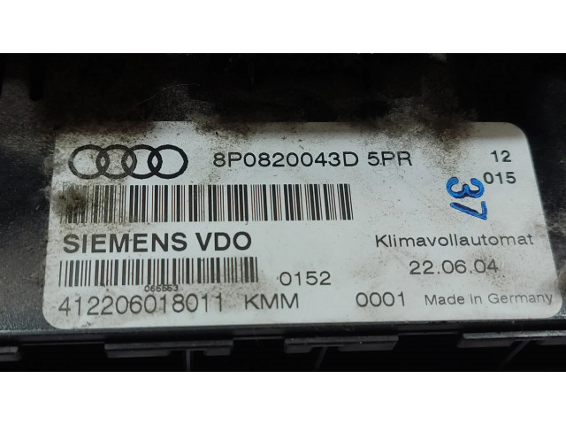 Блок управления климат-контролем 8P0820043D   Audi A3 S3 8L