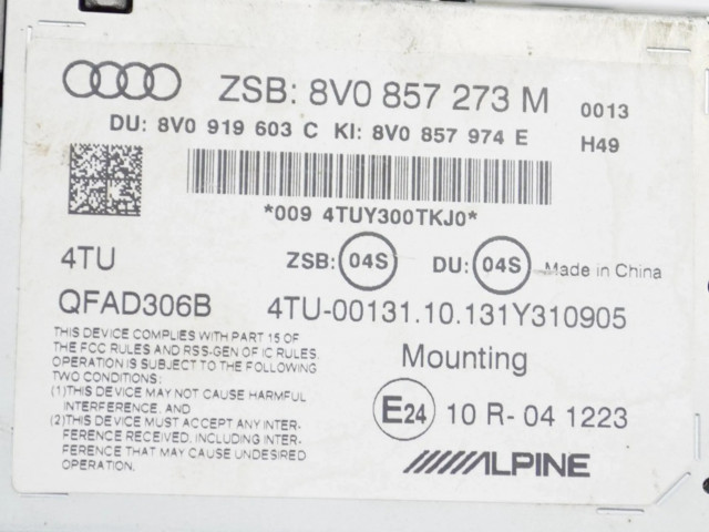 Дисплей    8V0857974E, 10R041223   Audi A3 S3 8V