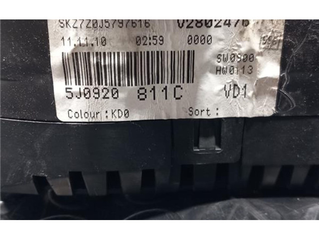 Přístrojová deska  Skoda Fabia Mk2 (5J) 2011 5J0920811C  
