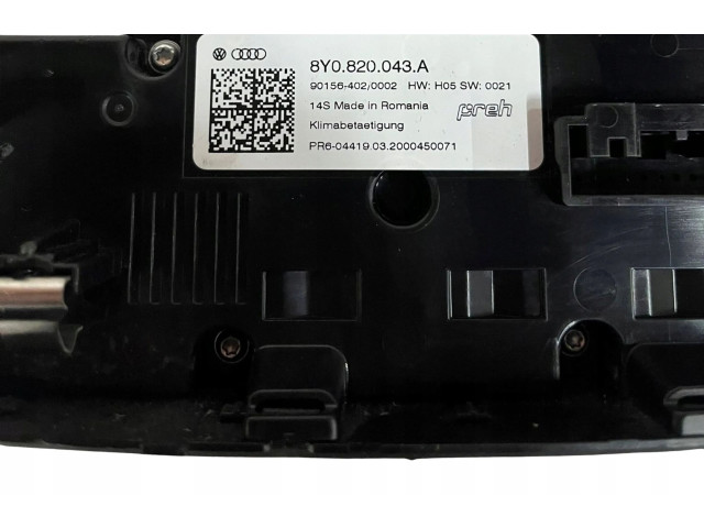 Блок управления климат-контролем 8Y0820043A, 8Y0820043C   Audi A3 8Y