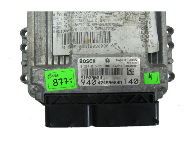 Řídící jednotka 0281015951, 51903003   Alfa Romeo Giulietta 2012