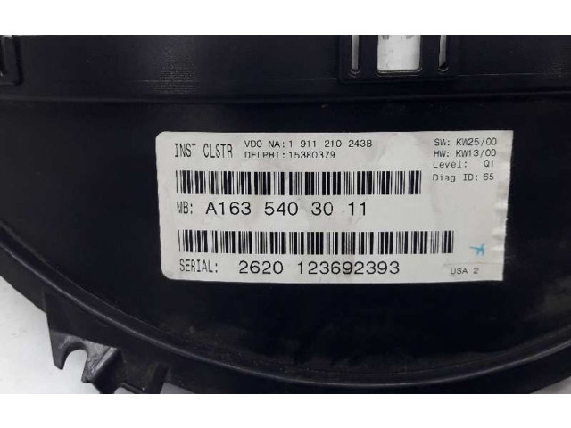 Přístrojová deska  Mercedes-Benz ML W163 2001 A1635403011, 1635409511  