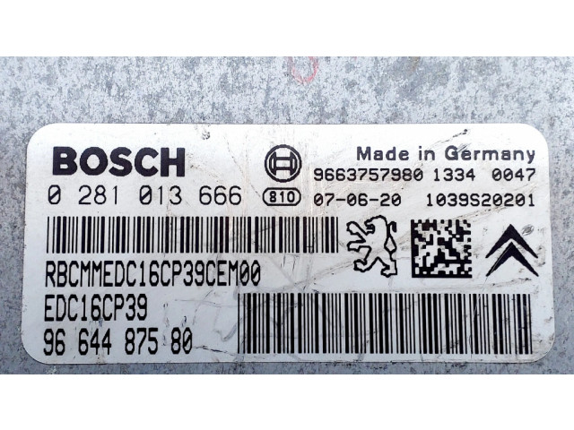 Řídící jednotka 9664487580, 9663757980   Citroen C-Crosser 2010
