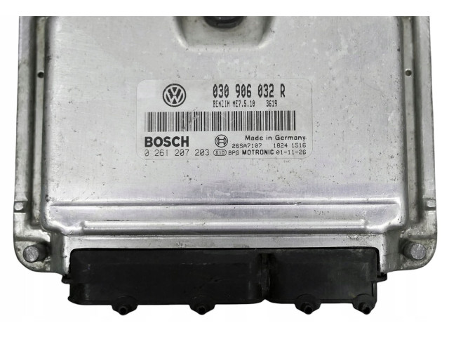 Блок управления двигателя 030906032R, 0261207203   Volkswagen Lupo