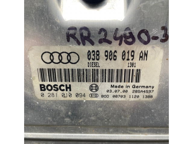 Блок управления двигателя 038906019AN, 0281010094   Audi A6 S6 C5 4B