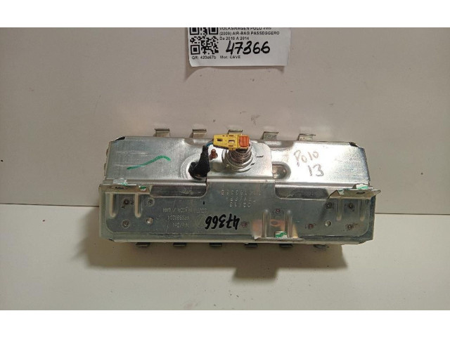 Подушка безопасности пассажира 6RS880204, 6RS880204   Volkswagen Polo VI