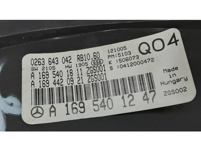 Přístrojová deska  Mercedes-Benz A W169 2006 A1695401247, A1694420921  
