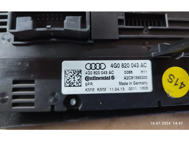 Блок управления климат-контролем 4G0820043AC   Audi A6 S6 C7 4G