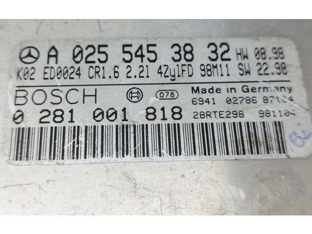 Řídící jednotka A0255453832, 0281001818   Mercedes-Benz C W202 2000