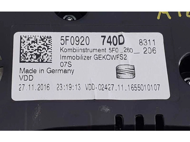 Панель приборов 5F0920740D, A2C53427456AR   Seat Ateca       
